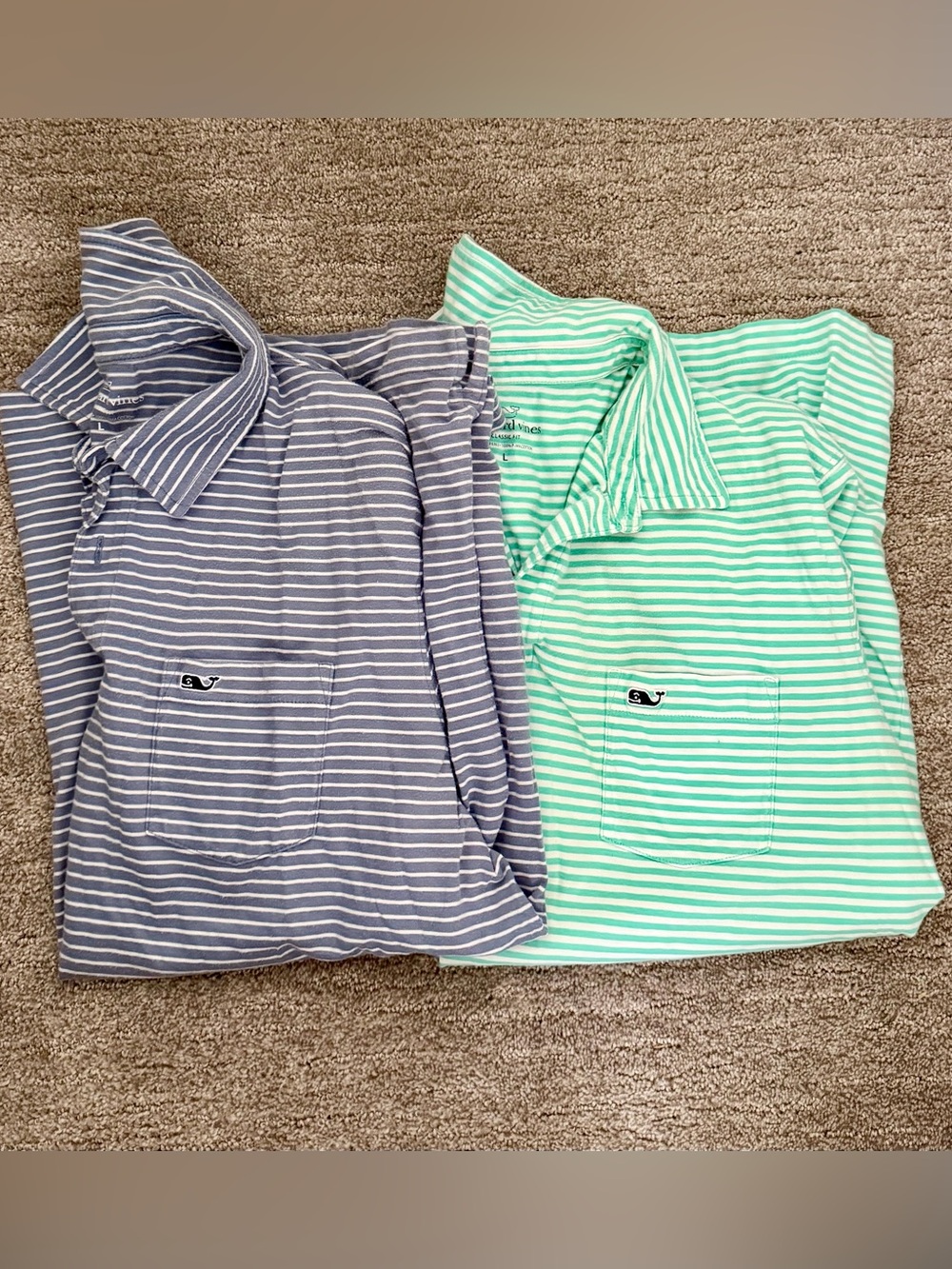 Vineyard Vines Men’s Striped Polo Duo - Mint Green & Gray